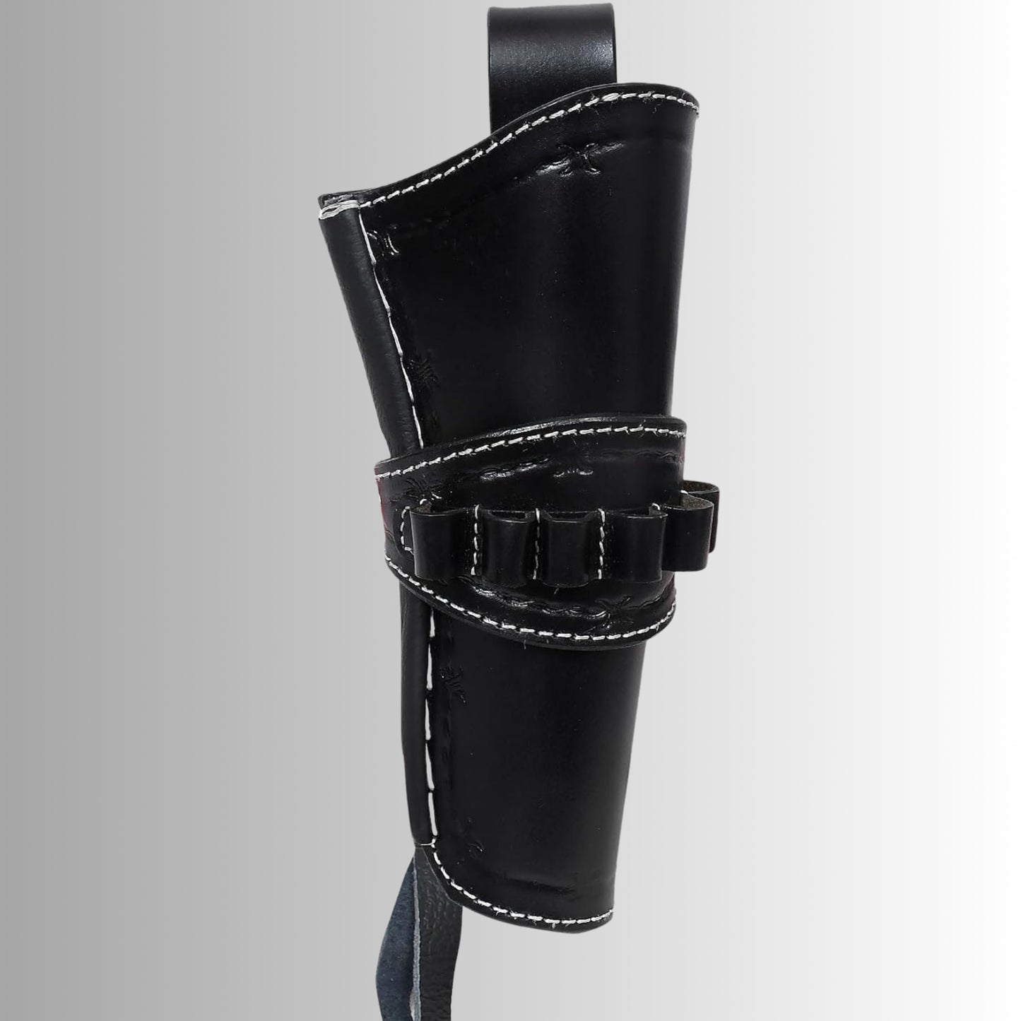 Leather Pistol Holster with Ammo Loops