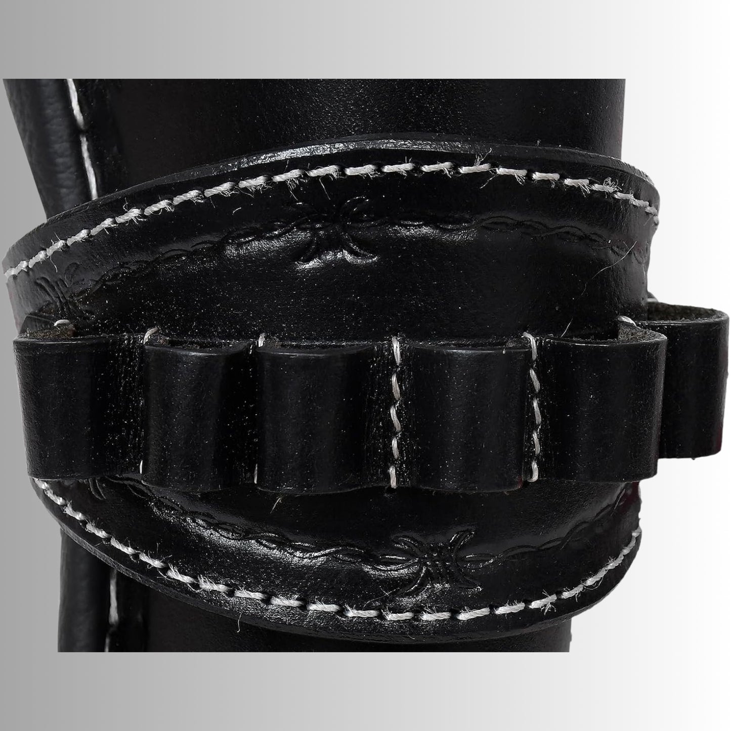 Leather Pistol Holster with Ammo Loops