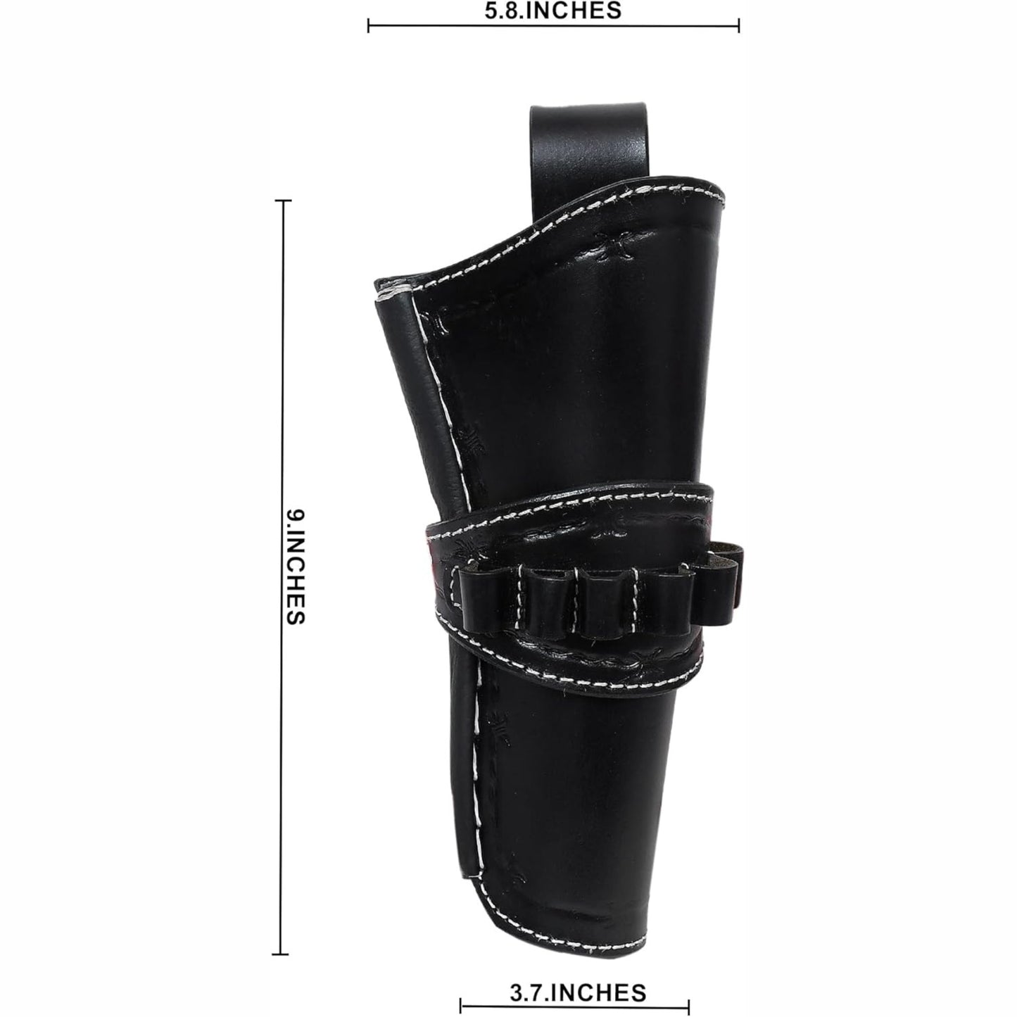 Leather Pistol Holster with Ammo Loops