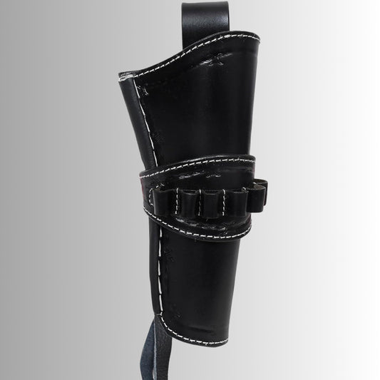 Leather Pistol Holster with Ammo Loops