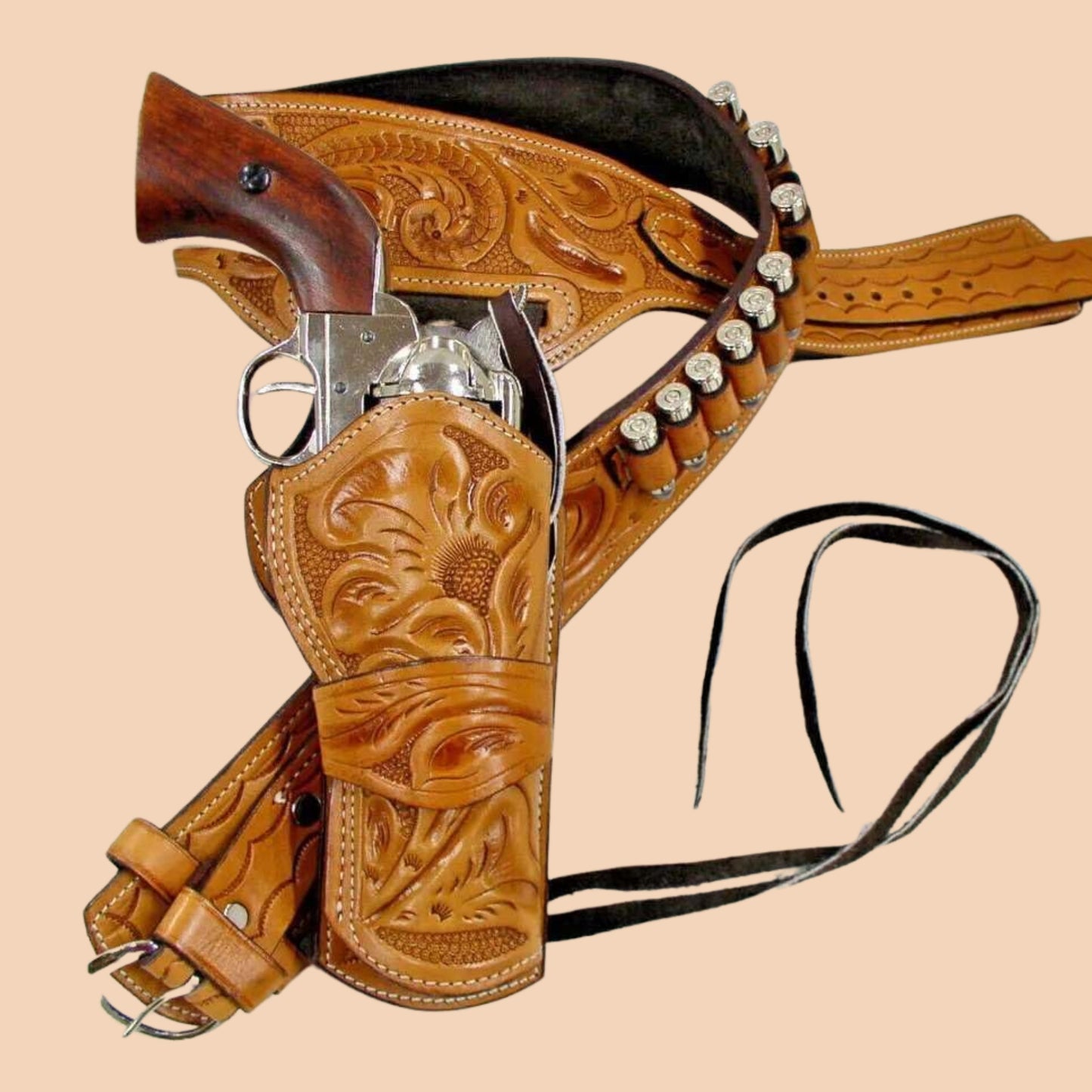 Handcrafted Leather Holster Belt – Western Fast Draw Sixgun Style