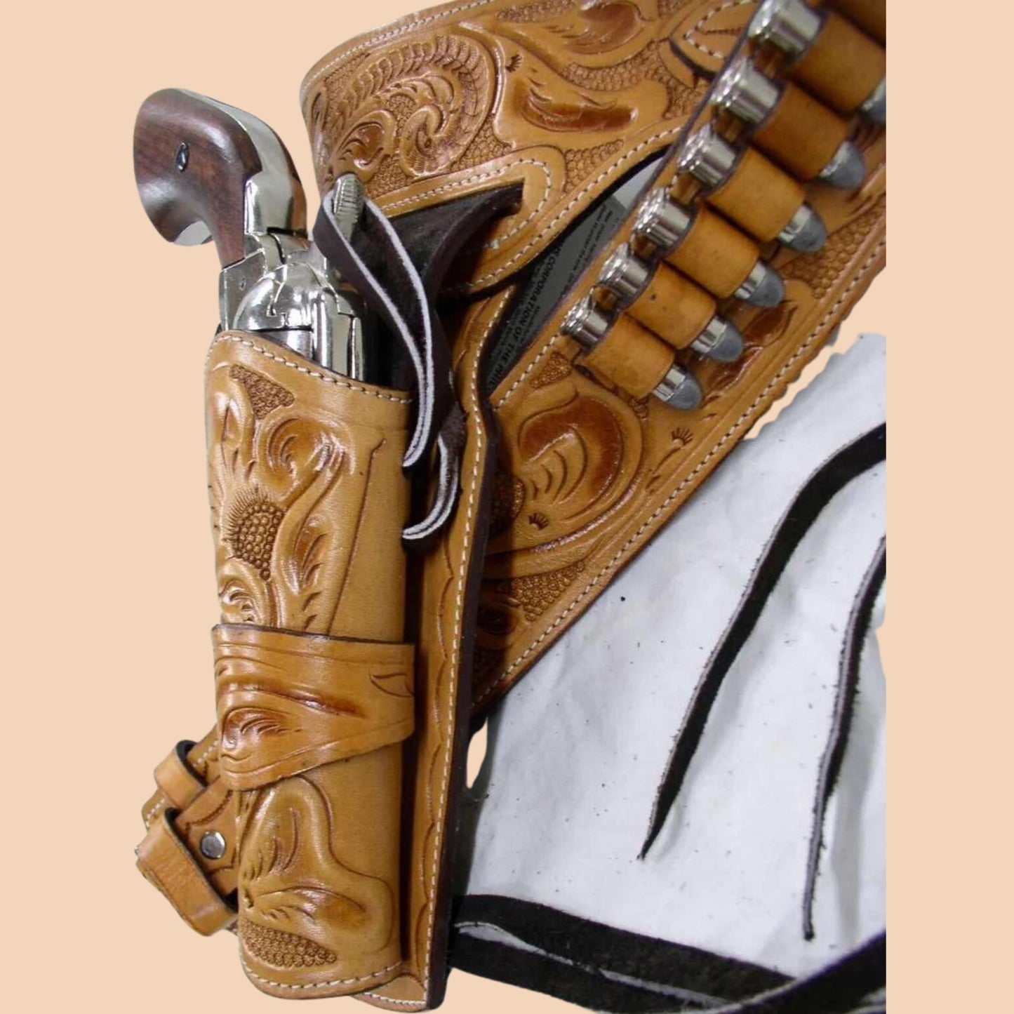 Handcrafted Leather Holster Belt – Western Fast Draw Sixgun Style