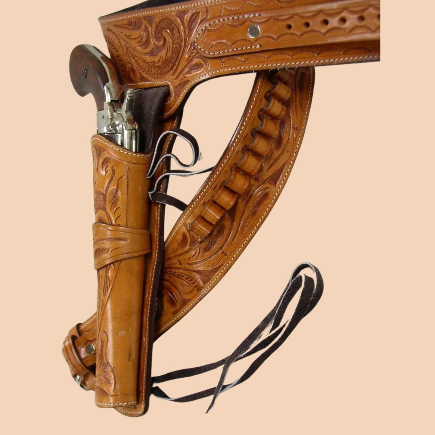 Handcrafted Leather Holster Belt – Western Fast Draw Sixgun Style