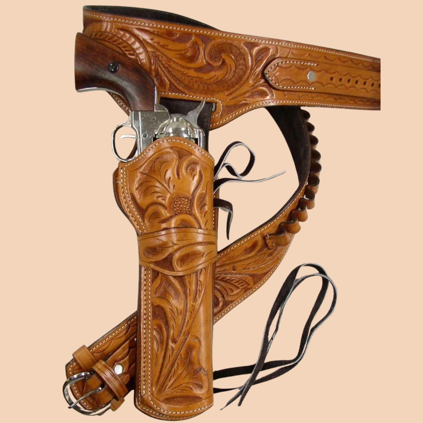 Handcrafted Leather Holster Belt – Western Fast Draw Sixgun Style