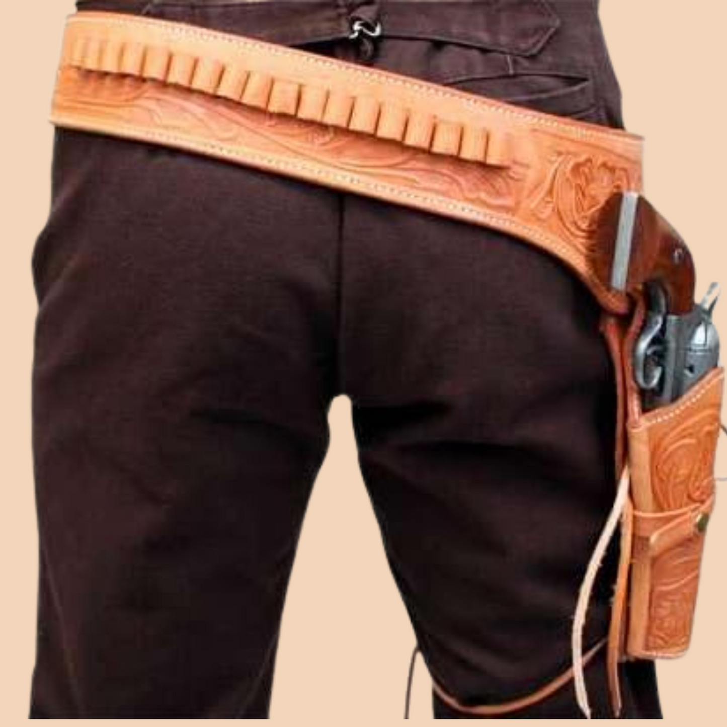 Leather Double Gun Holster Belt – Adjustable Western Cosplay Gear