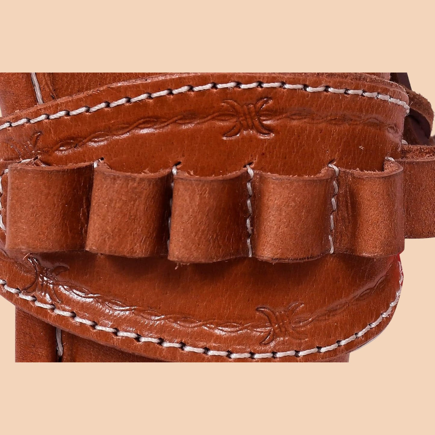 Western Cowboy Leather Holster for Revolver – Hand Tooled Design