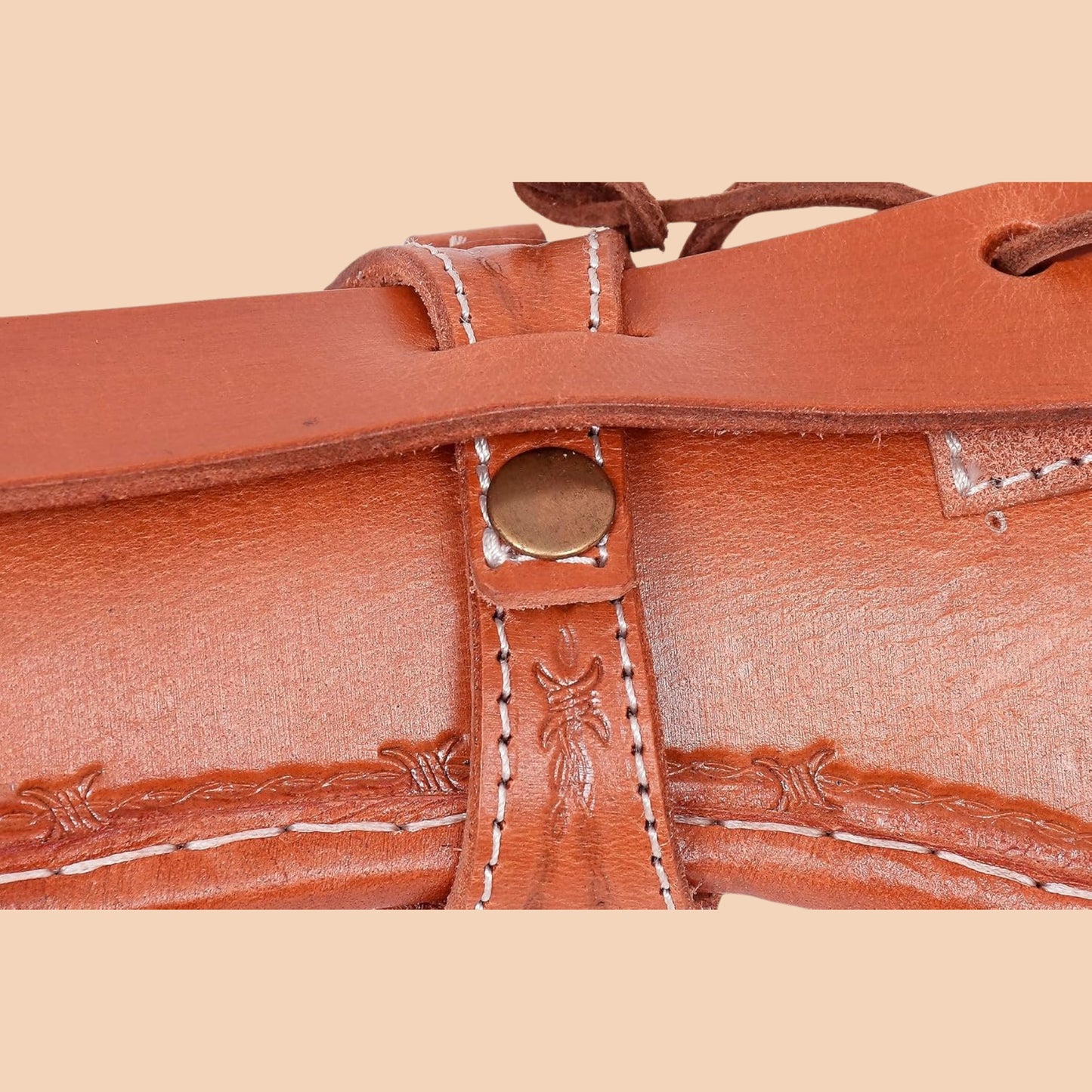 Western Cowboy Leather Holster for Revolver – Hand Tooled Design