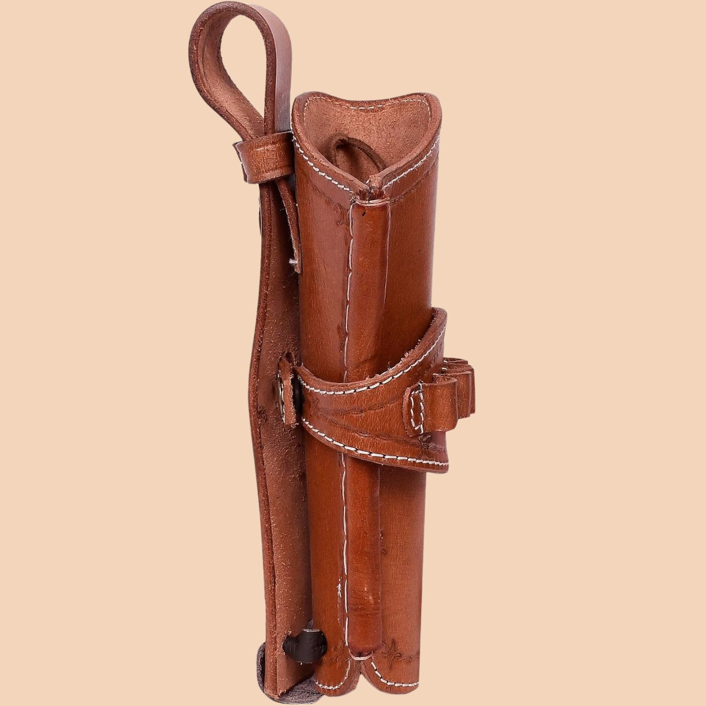 Western Cowboy Leather Holster for Revolver – Hand Tooled Design