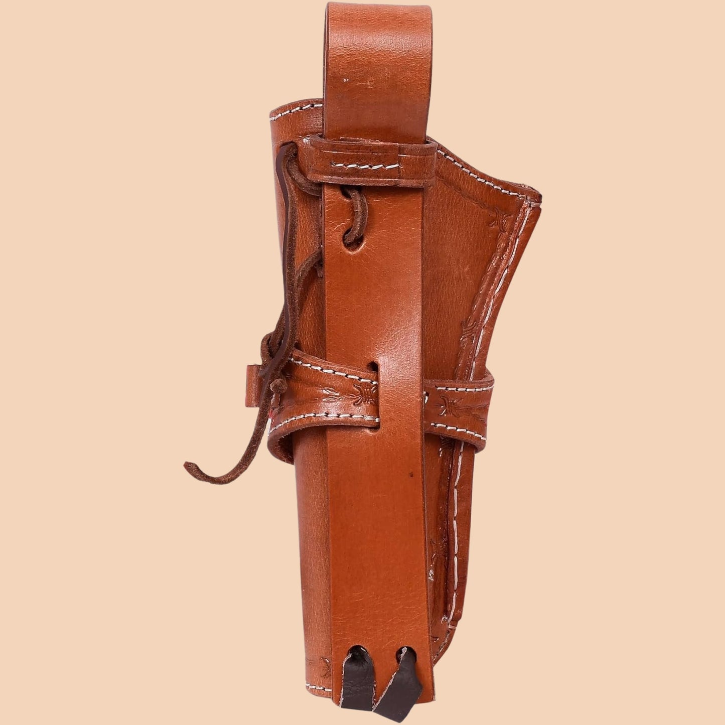 Western Cowboy Leather Holster for Revolver – Hand Tooled Design