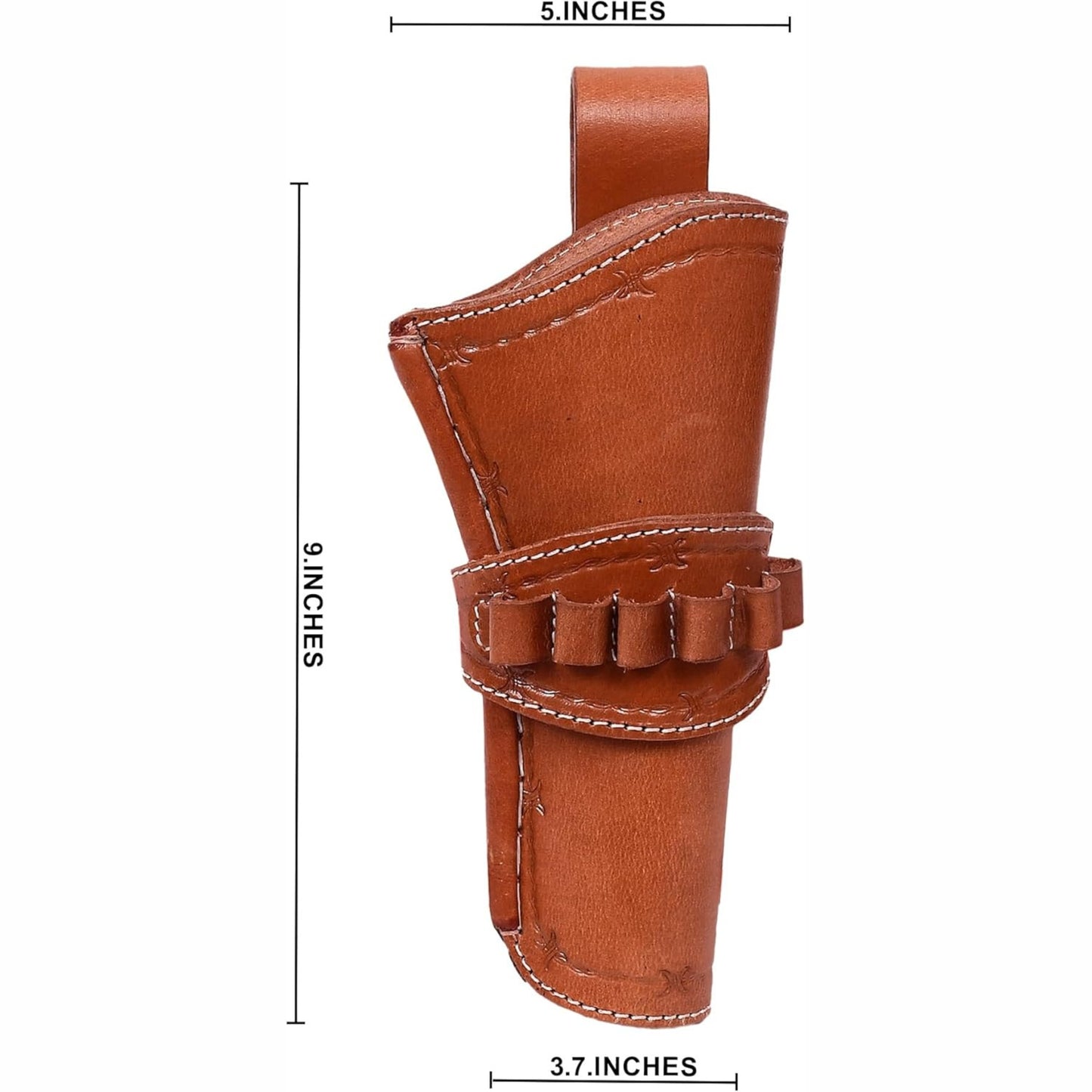 Western Cowboy Leather Holster for Revolver – Hand Tooled Design