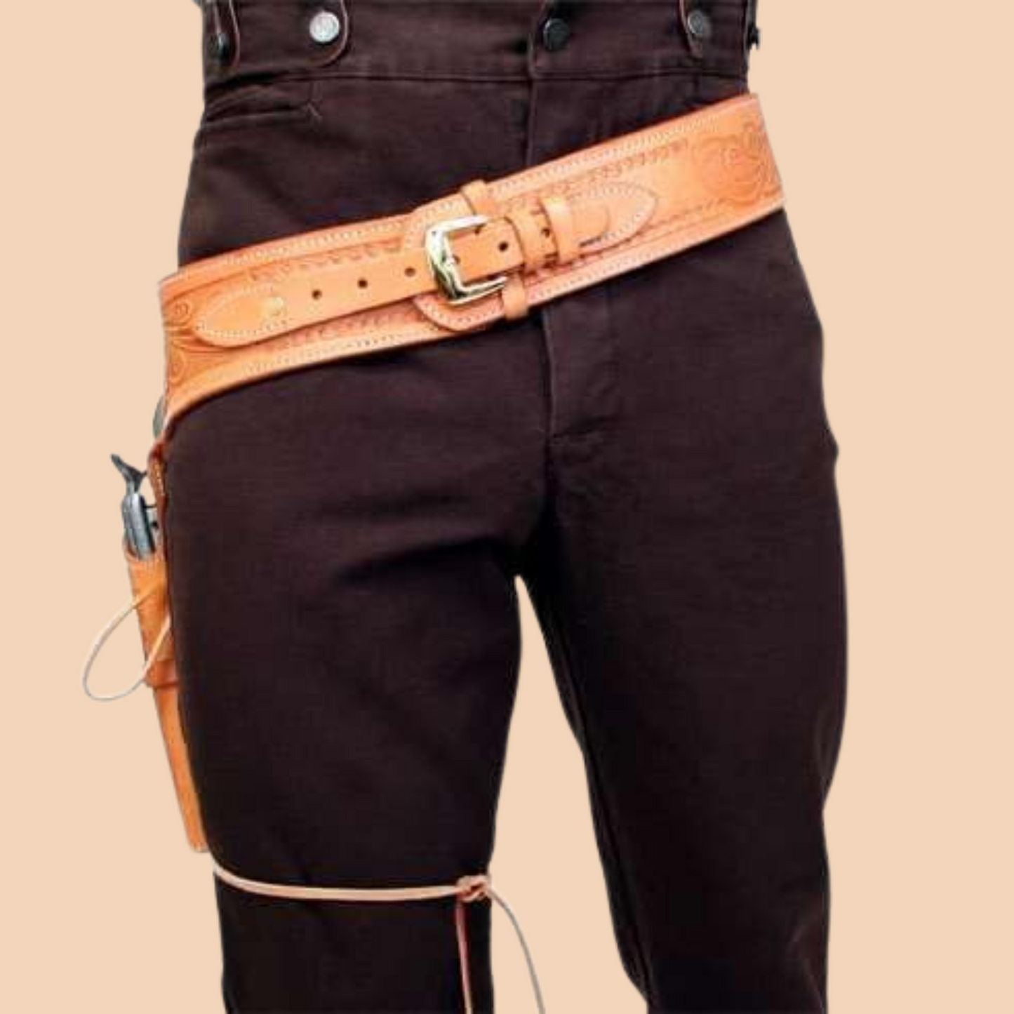 Leather Double Gun Holster Belt – Adjustable Western Cosplay Gear